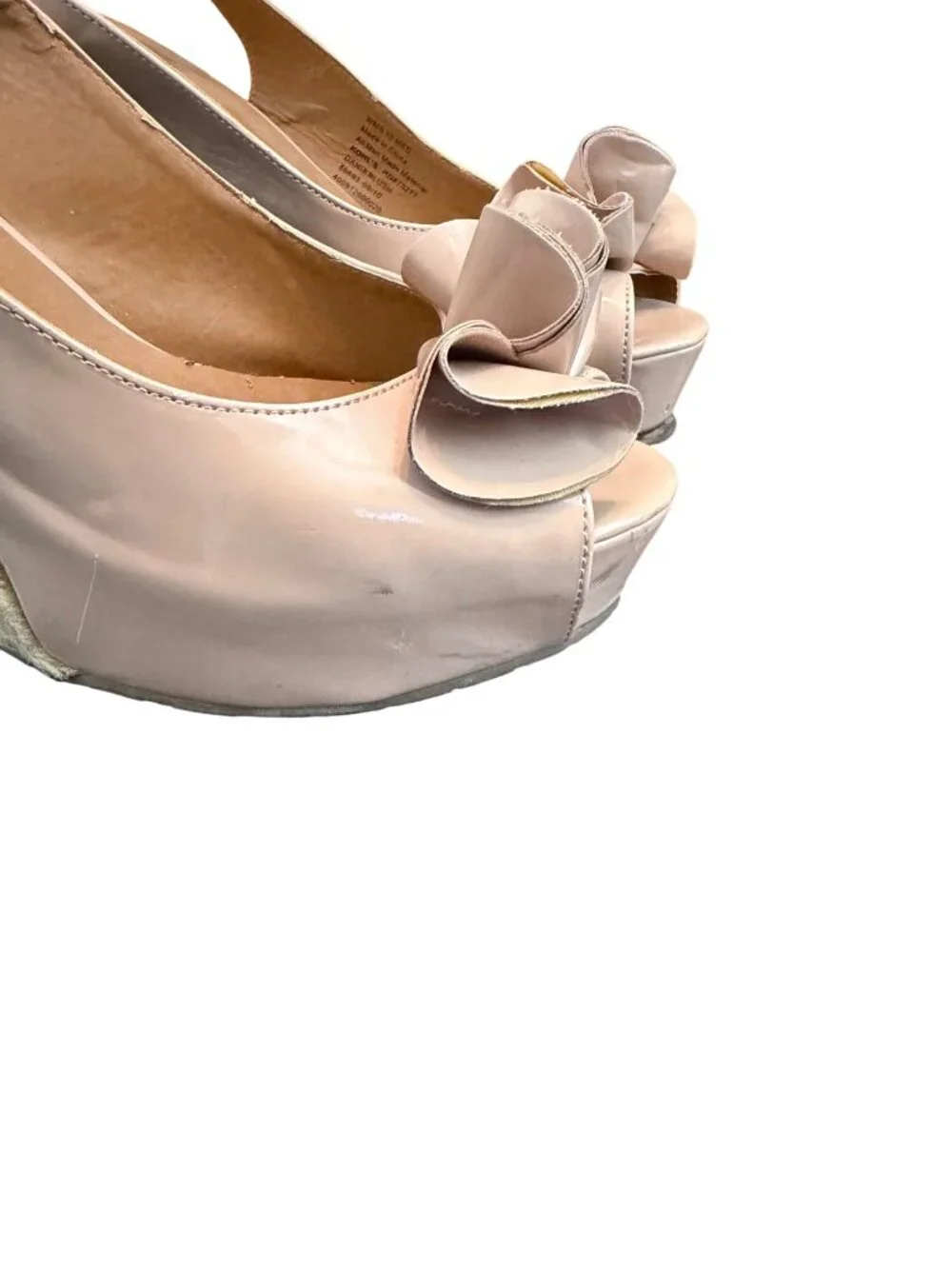 Candies Womens Pink Wedge Sandals Size 10M With Floral Detail & Espadrille Platf